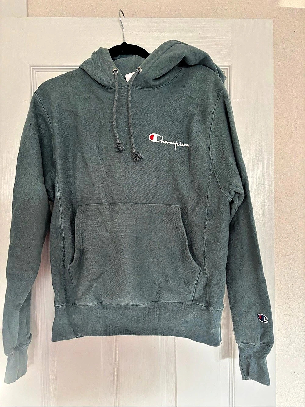 Champion Reverse Weave Pullover Hoodie Green Small
